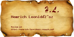 Hemrich Leonidász névjegykártya